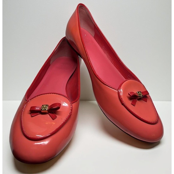 Tory Burch Shoes - TORY BURCH Dakota LOAFER Rose Pink Lobster Red Ballet PATENT LEATHER Sz 6.5